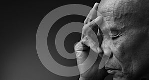 man praying to God worshipping with people stock image stock photo