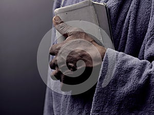 man praying to God worshipping with people stock image stock photo