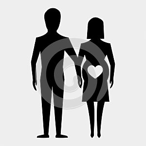 Man with pregnant woman isolated  icon  illustration