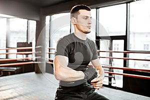 Man preparing for the boxing training