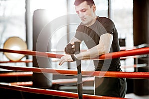 Man preparing for the boxing training