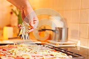 Man preparing pizza