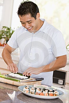 Man Preparing Sushi