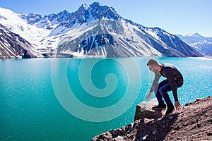 Time to relax and watch the Embalse el Yeso, Chile photo