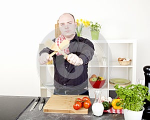 Man preparing to start cooking a meal