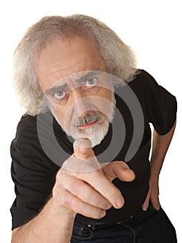 Man Pressing with Finger