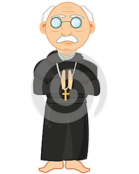 Man priest on white background is insulated