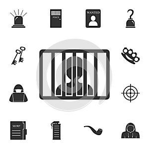 Man in prison icon. Simple element illustration. Man in prison symbol design from Crime collection set. Can be used for web and mo