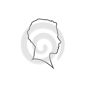 man profil silhouette. Vector illustration. line man icon