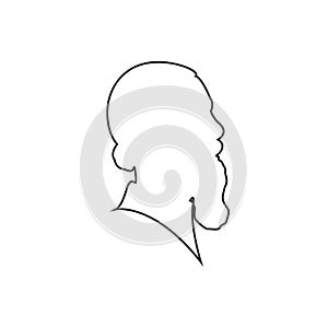 man profil silhouette. Vector illustration. line man icon