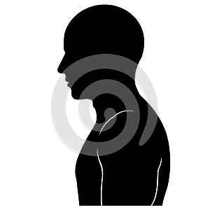 Man profile silhouette isolated on white background