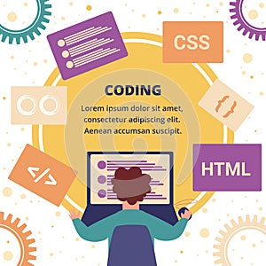 Man Programmer Designer Project Css Html Coding