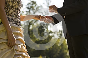 Man proposing or marrying his sweetheart