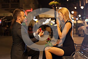 Man proposing to his lover photo