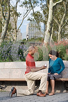 Man proposing to woman