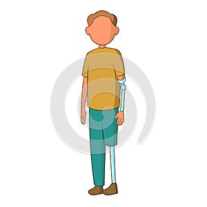 Man with prostheses icon, cartoon style