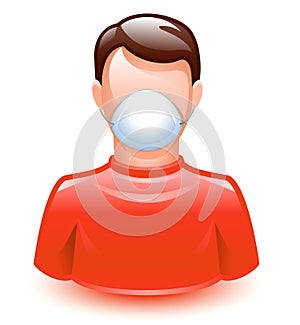 A man in a protection mask