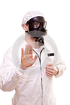 Man in protective wear