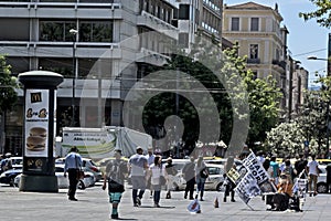 Man protests in Athens