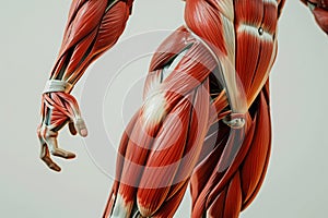 A man proudly shows off his well-defined muscles, highlighting his strength and fitness, A detailed depiction of human muscles in