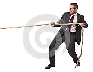 Man pull rope