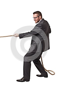 Man pull rope