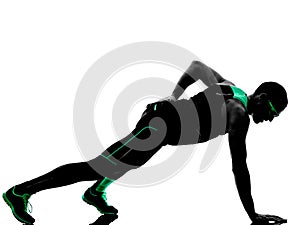 Man push ups exercises fitness silhouette
