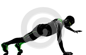 Man push ups exercises fitness silhouette