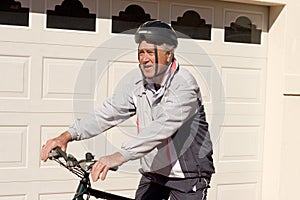 Man on Pushbike photo