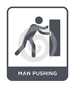 man pushing icon in trendy design style. man pushing icon isolated on white background. man pushing vector icon simple and modern