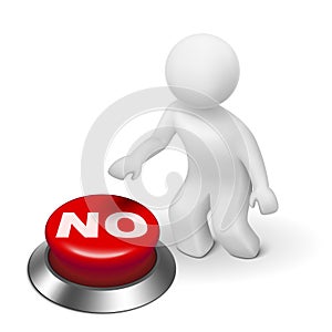 A man is pushing the reject button