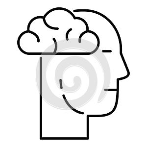Man quest brain icon, outline style