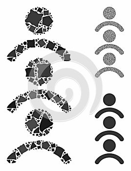 Man queue Mosaic Icon of Humpy Pieces