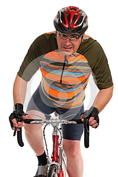 Man on race road bike