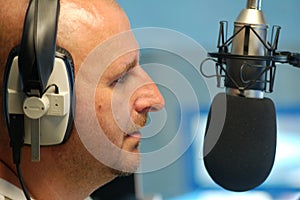 Man with radio microphone