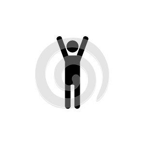 Man with raised arms icon