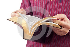 Man reading a bible