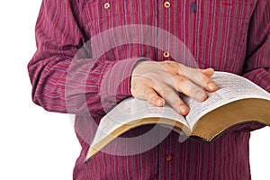Man reading a Bible