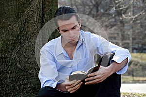 Man reading Bible