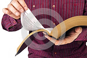Man reading a Bible