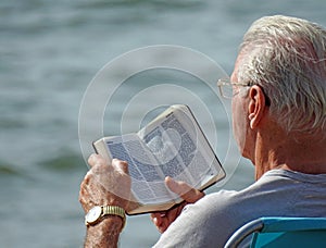 Man reading bible