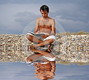 Man reading a book