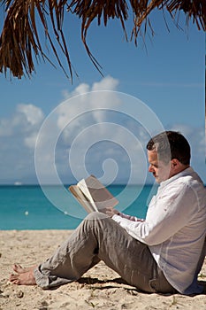 Man reading a book