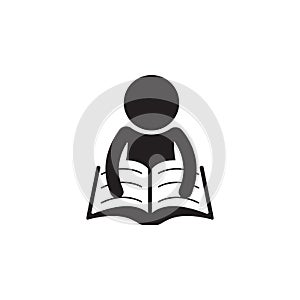 a man is reading a book illustration. Element of library icon for mobile concept and web apps. Detailed a man is reading a book ic