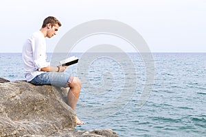 Man reading a book