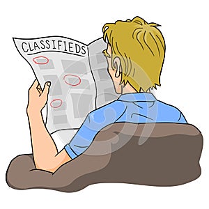 Man Reading Classifieds