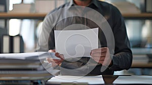 The man reading document.AI generated image