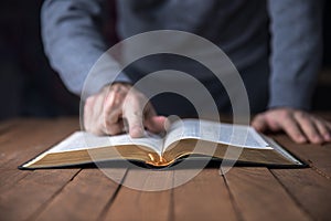 Man reading Holy Bible