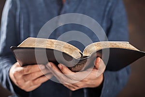 Man reading the holy bible