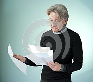 Man reading impormant papers